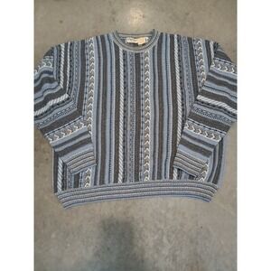 Vintage Norm Thompson Italy Mens Large Knit Cosby Coogi Style Crewneck Sweater
